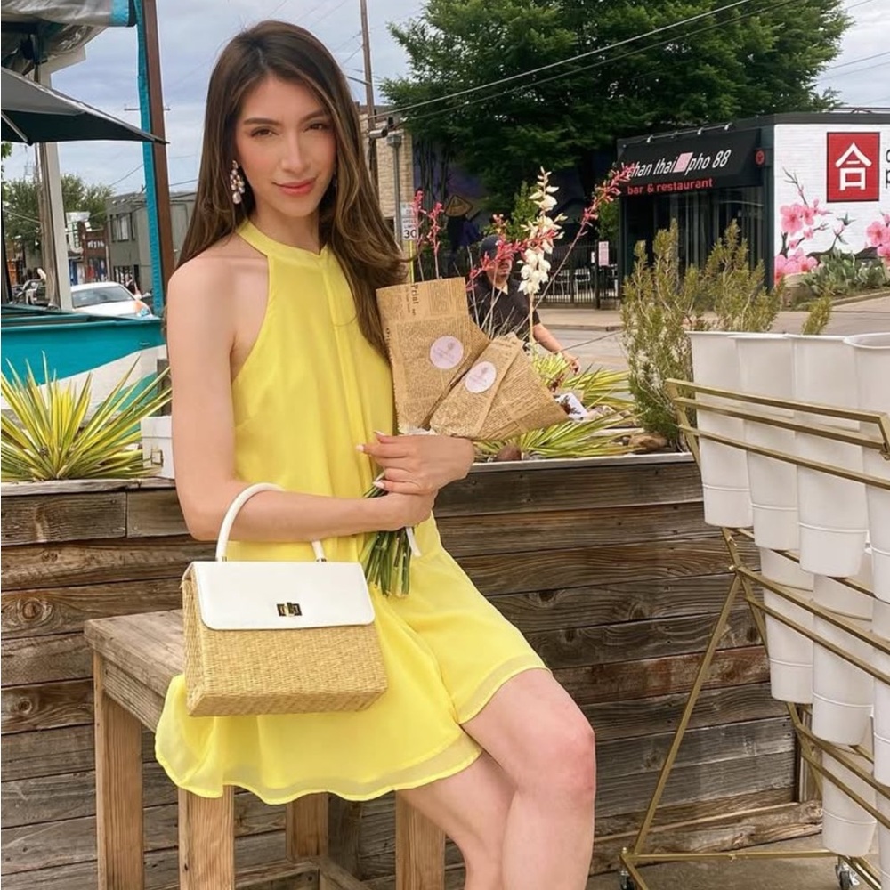 BCBGeneration Lemon Halter Mini Romper